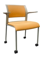 Steelcase Move Guest Side Chair w/ Caster's (Grey/Orange)