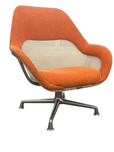 Steelcase SW_1 Lounge Chair (Orange/Chrome) - Image 1