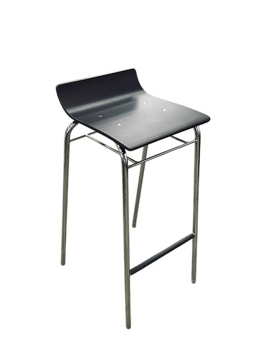 Allermuir Scoop Low Back Bar Height Stool (Mocha/Chrome) - Image 1