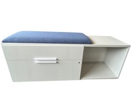 Knoll Low Credenza w/ a Blue Cushion Top - RH