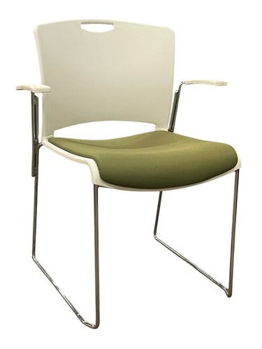 Highmark Plastic Side Chair (White/Green) - Image 1