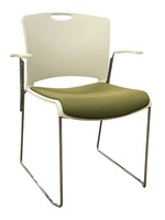 Highmark Plastic Side Chair (White/Green)