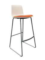 Steelcase Enea Lottus Café Sled Barstool (Orange/White)