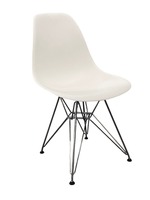 Herman Miller Eames Molded Plastic Side Chair (White/Chrome)