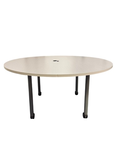 Grey 58" Round Table w/ Grommet - Image 1