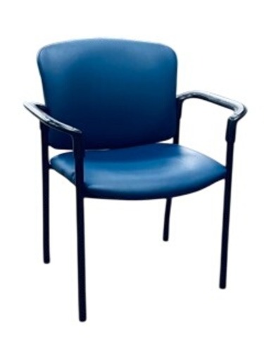 HON Blue Vinyl Stack Chair (Blue/Black) - Image 1