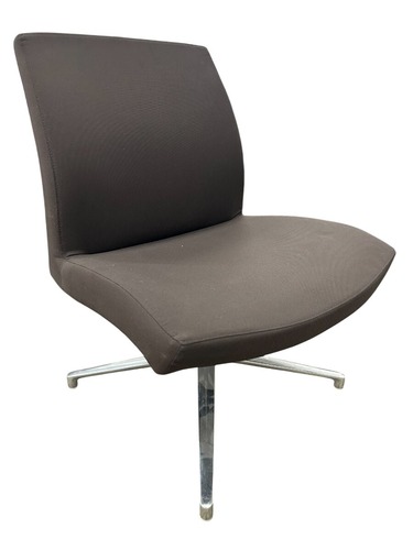 Source International Defign Mid Back Lounge Chair (Brown/Chrome) - Image 1