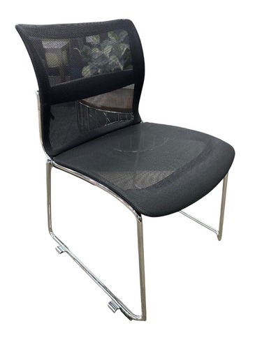Stylex Zephyr Armless Stack Chair (Black/Chrome) - Image 1
