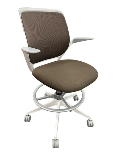 Steelcase Cobi Stool Chair (Brown/White) - Image 1