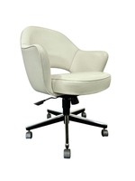 Knoll Saarinen Executive Chair (White Leather/Chrome)