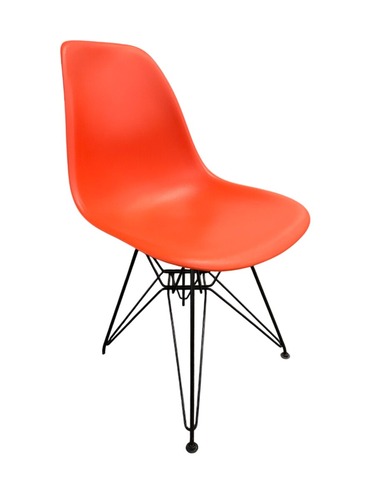 Herman Miller Eames Molded Plastic Side Chair (Red/Black) - Image 1