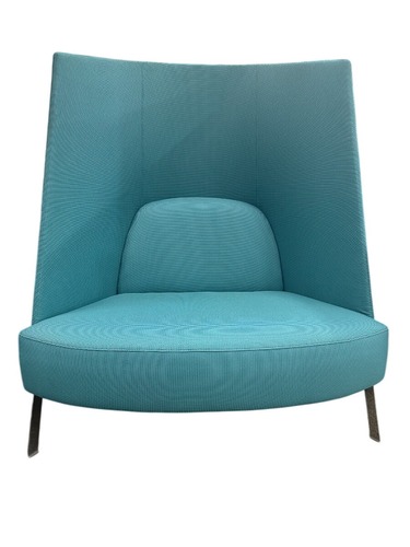 Teknion Fractal Lounge Chair (Blue/Chrome) - Image 1
