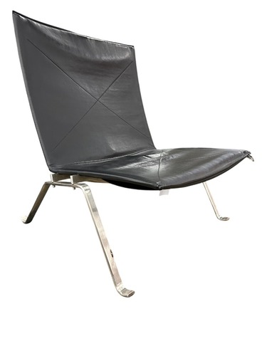 PK22 Lounge Chair Replica (Black/Satin Brushed Steel) - Image 1