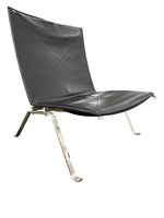 PK22 Lounge Chair Replica (Black/Satin Brushed Steel)
