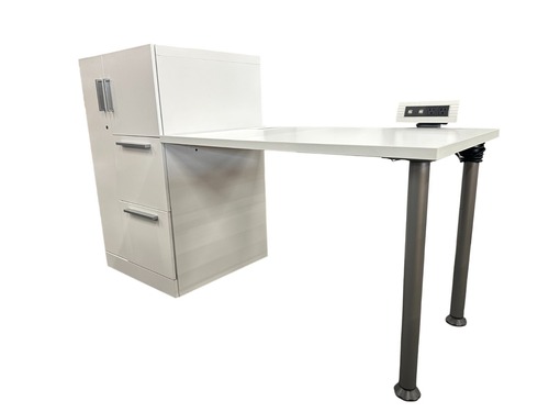 Desk w/ White Personal Wardrobe Tower - 48" x 23" - Image 1
