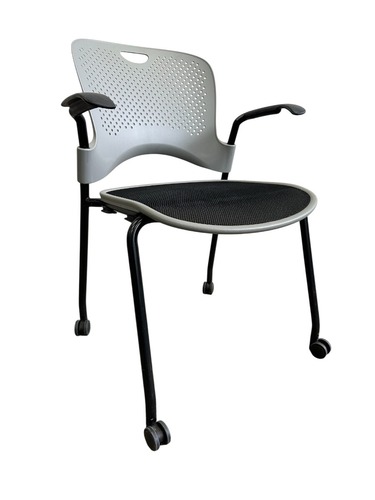 Herman Miller Caper Stacking Chair (Grey/Black) - Image 1