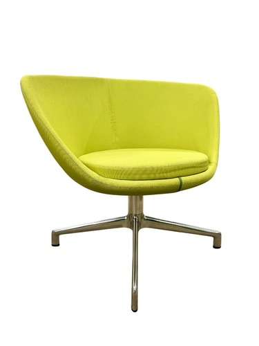 Keilhauer Juxta 45340 Low Back Swivel Lounge Chair w Arms (Lime Green/Chrome) - Image 1