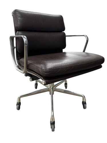 Herman Miller Eames Soft Pad (Brown Leather/Chrome) - Image 1