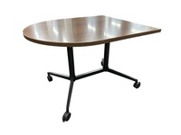 Haworth D-Top Mobile Meeting Table (Walnut)