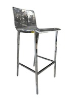 CB2 Chiaro Clear Acrylic Counter Stool with Nickel Legs