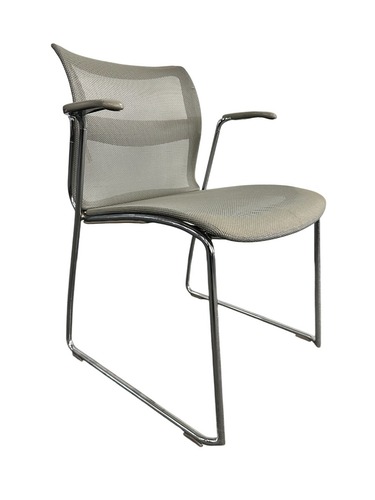 Stylex Zephyr Stack Chair w/ Arms (Grey/Chrome) - Image 1