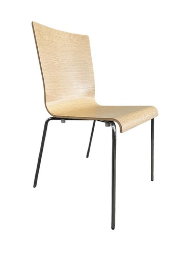 Pedrali Kuarda 1331 Stackable Chair (Bleached Oak/Chrome) - Image 1