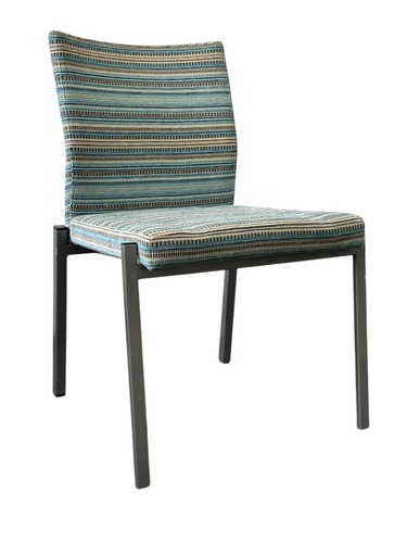 Encore Seating Lucent Guest Chair without Arms (Blue Pattern/Silver) - Image 1