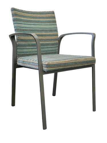 Encore Seating Lucent Guest Chair with Arms (Blue Pattern/Silver) - Image 1