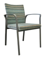 Encore Seating Lucent Guest Chair with Arms (Blue Pattern/Silver)