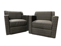 Pair of Bernhardt Brown Pattern Arm Chair