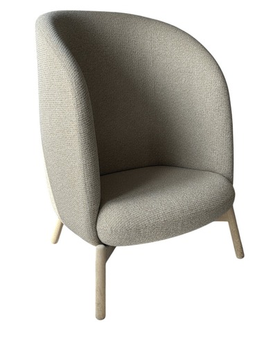 +Halle Nest Egg Lounge Chair by Hightower (Tan/Wood) - Image 1