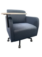 OFS Coact Low Back Mobile Tablet Club Chair - RH (Blue/Black)