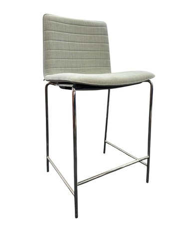 Andreu World Flex Counter Stool BQ1309 (Water Blue/Chrome) - Image 1