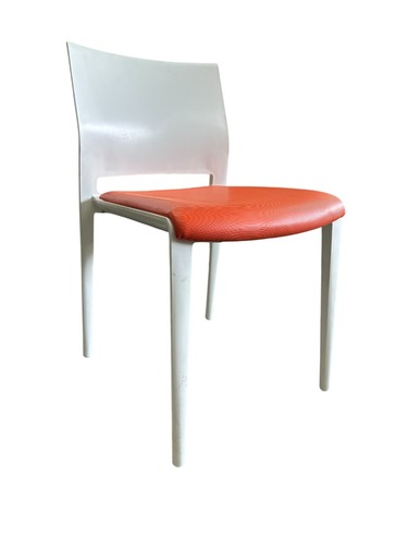 Bakhita chair with cushion by Gaber (White/Orange) - Image 1