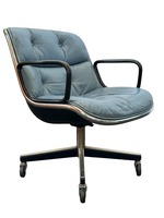Vintage Knoll Pollock Executive Chair, 4 Star Base (Blue/Chrome)