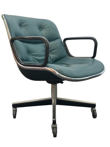 Vintage Knoll Pollock Executive Chair, 4 Star Base (Turquoise/Chrome) - Image 1