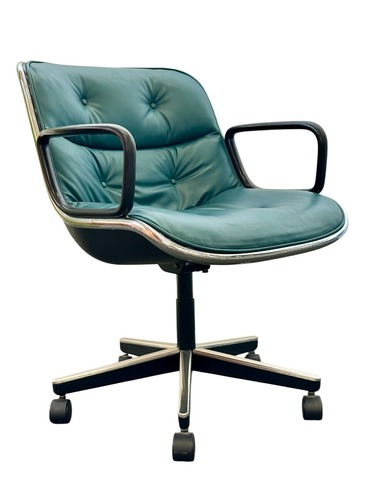 Vintage Knoll Pollock Executive Chair, 5 Star Base (Turquoise/Chrome) - Image 1