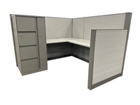 Steelcase Answer Cubicle with Storage Tower (6'D x 6'W x 54"/42" H)