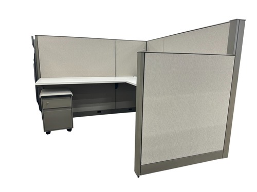 Steelcase Answer Cubicle with Mobile Ped (6'D x 6'W x 54"/42" H) - Image 1
