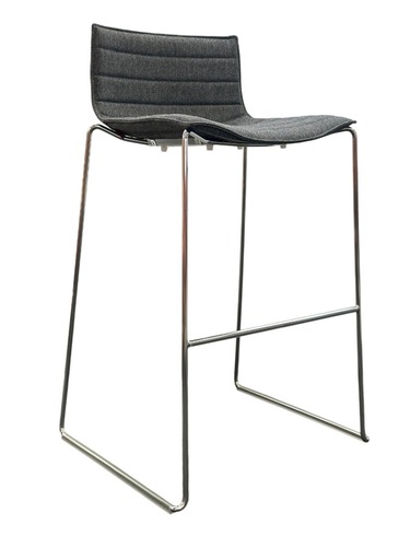 Arper Catifa 46 High Back fully Upholstered Bar Height Sled Base Stool - Image 1