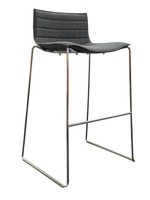 Arper Catifa 46 High Back fully Upholstered Bar Height Sled Base Stool