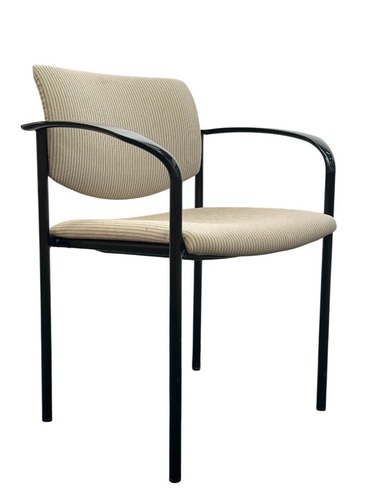 Steelcase Player Stack Chair (Tan Striped/Black) - Image 1