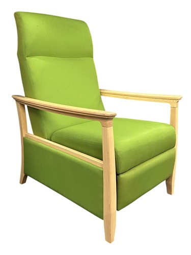 Carolina Modern Amenity Three-Position Recliner (Green/Ash Wood) - Image 1