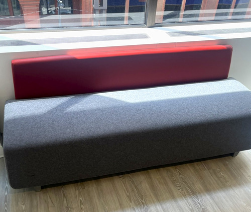 Allsteel MindShare 2 Seat Bench (Red/Dark Grey) - Image 1
