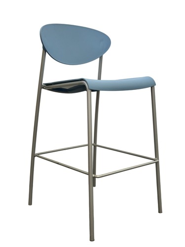 Izzy Smile Bar Height Stool (Aqua/Silver) - Image 1