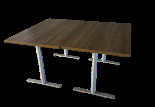 Safco Jurni Cafe Table (Walnut/Silver) - Image 1