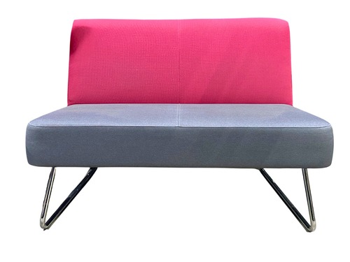 Encore Visor Public Loveseat (Two-tone/Chrome) - Image 1