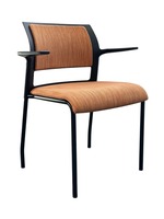 Steelcase Move Guest Stack Chair (Striped Orange/Black)