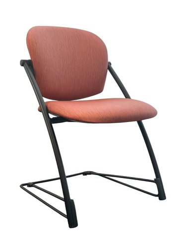Steelcase Ally Multi-purpose Side Chair without Arms (Orange Striped pattern/Black) - Image 1