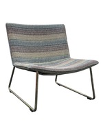 National Office Furniture Grin Lounge Sled Base Chair (Blue patterned/Chrome)